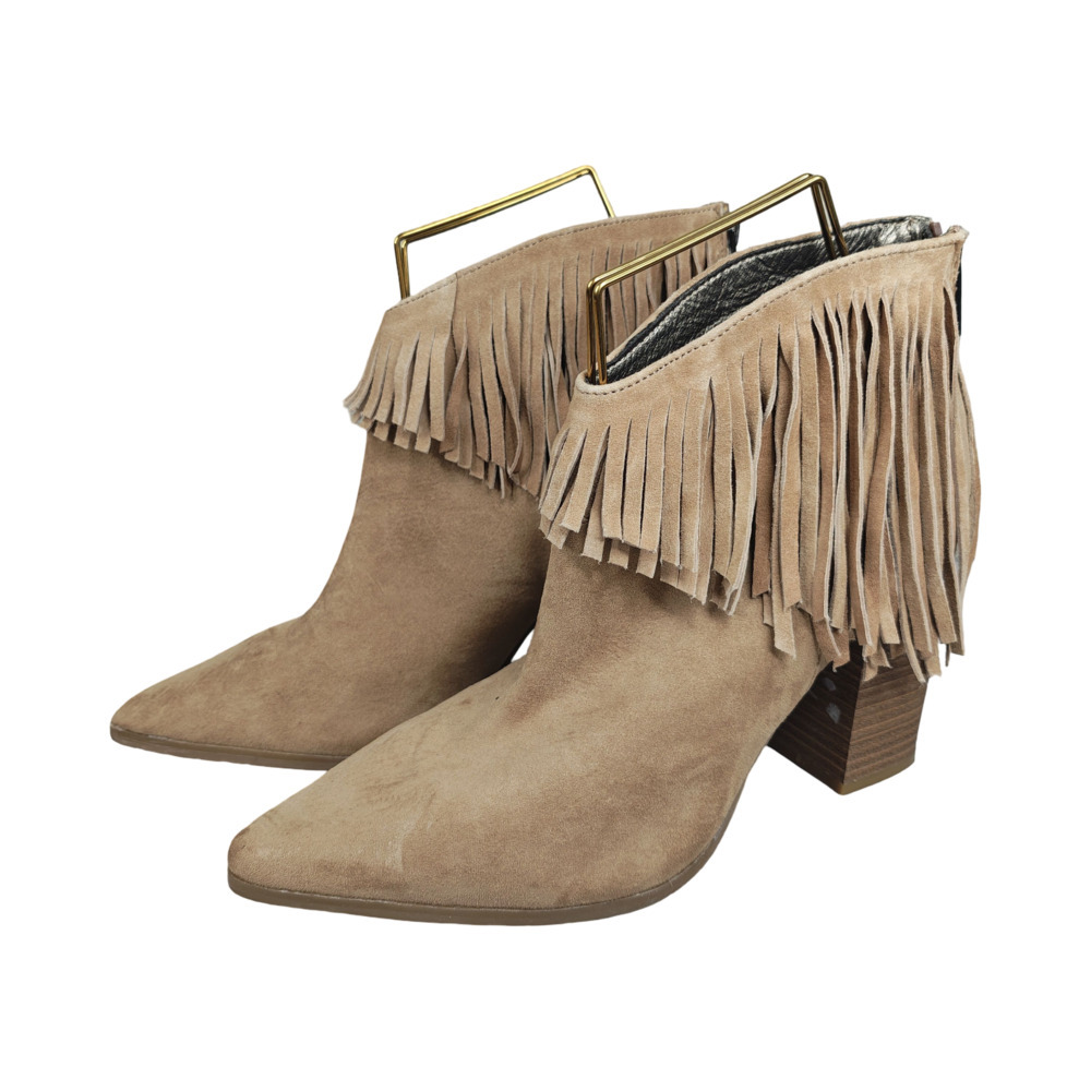 Kenneth Cole Reaction Pull Ashore Fringe Ankle Booties Suede Sz. 9.5
